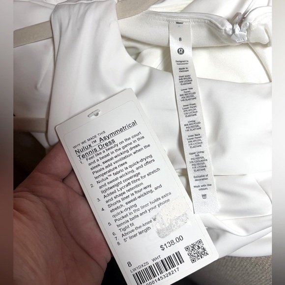 Lululemon•Nulux Asymmetrical Tennis Dress✨BNWT✨High Neck Pleated Pockets•size 8 - Picture 11 of 16